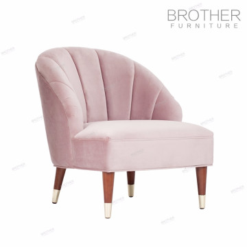 Tissu rose moderne de style américain capitonné chaise en bois simple de sofa avec le haut arrière